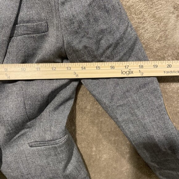 H&M Women's 4 Gray Patch Elbow Two Button Blazer Career Business Casual Pockets - Picture 8 of 10